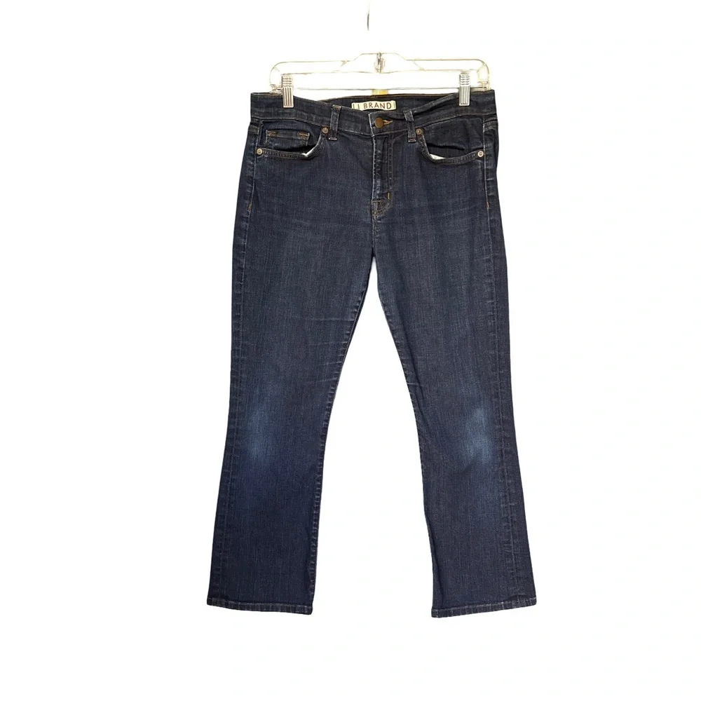 J Brand Gigi Indigo Mid Rise Cropped Flared Jeans Size 29